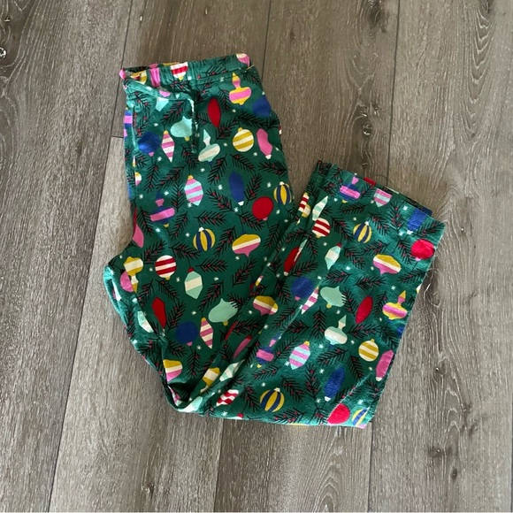 Hanna Anderson Christmas Flannel Pajama set unisex Top Large Bottom Medium - Picture 3 of 7